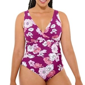 Freshwater Floral Purple One Piece Swimsuit